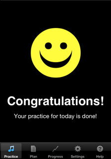 music practice app practice completed